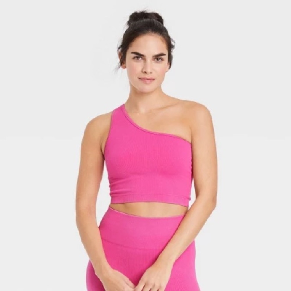 Ribbed Seamless One Shoulder Bra